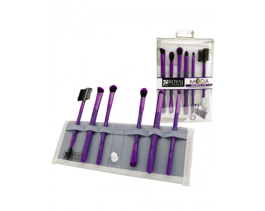 BEAUTIFUL EYES FLIP KIT PURPLE 7PC MODA ROYAL BRUSH