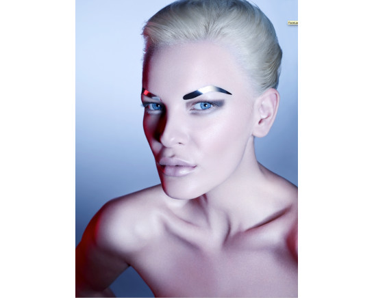 HIGH GLOSS BROWS GUN METAL DARK/SILVER FACE LACE