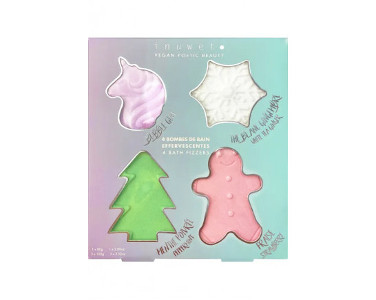 CHRISTMAS SET 4 BATH FIZZERS INUWET